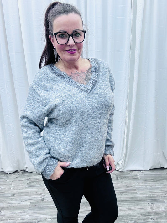 Alpaca Strickpulli mit Spitze Gr. 34-44 109